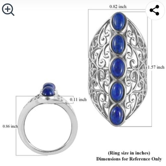 Karis Lapis Lazuli Openwork Ring - Picture 9 of 14